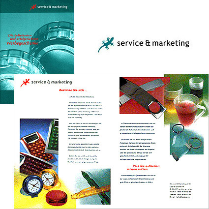 Broschüre für Service & Marketing - Gegenständliche Werbung, Walter Grafik Design